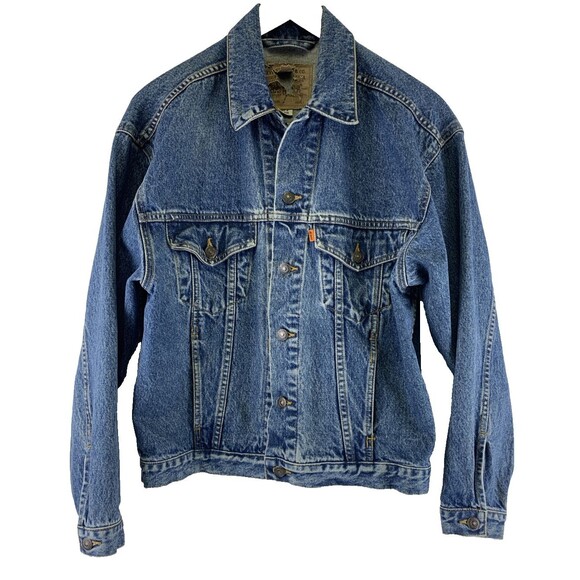 Levi's Strauss Trucker Jacket Vintage Denim 70511-0289 Orange Tab Mens Small - Picture 1 of 15